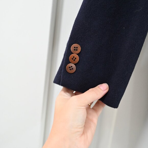 J. Crew Size 4 Double Breasted Navy Wool Cashmere Blazer - Picture 3 of 5